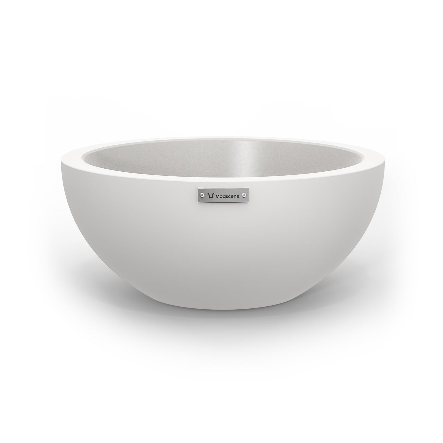 A white planter bowl made by Modscene. Australian planters.