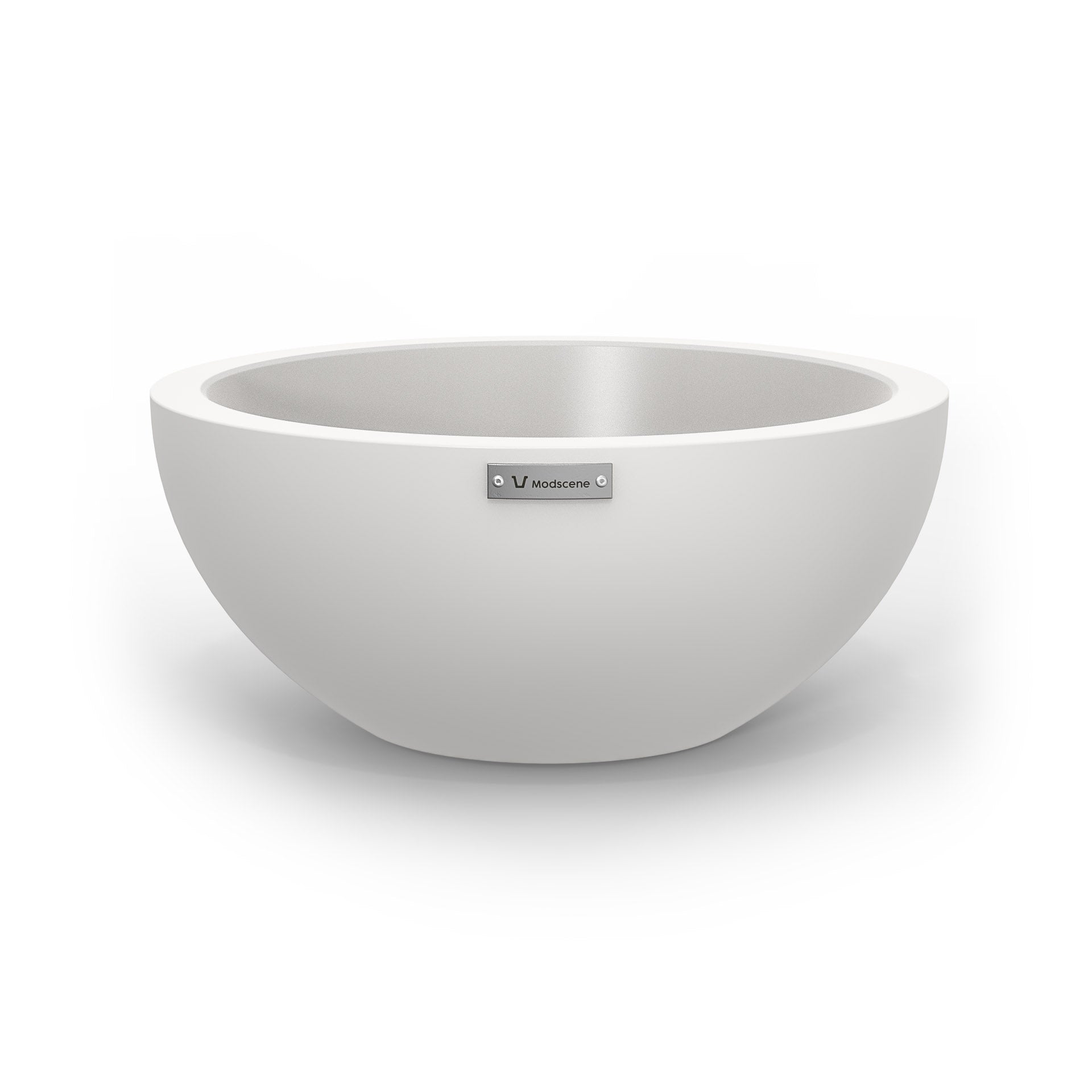 A white planter bowl made by Modscene. Australian planters.
