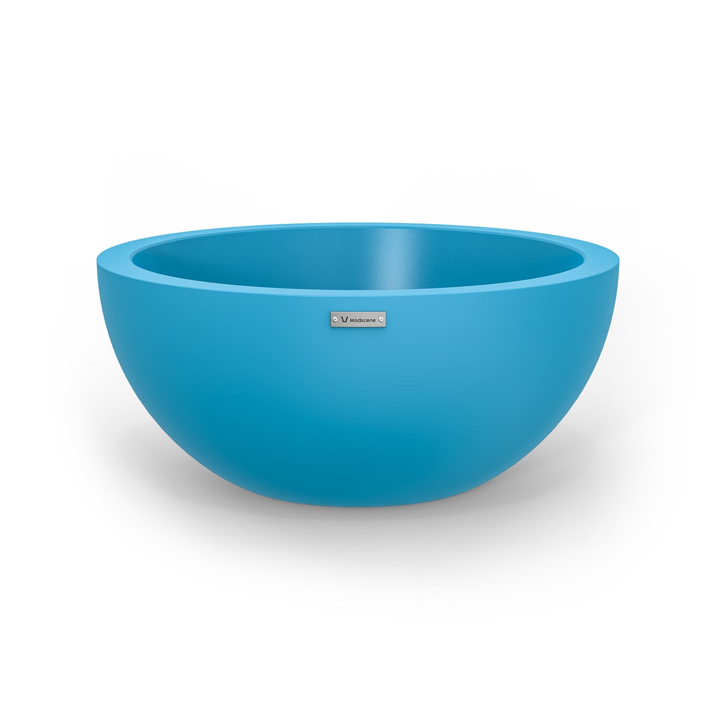A large planter bowl made by Modscene in a light blue colour.