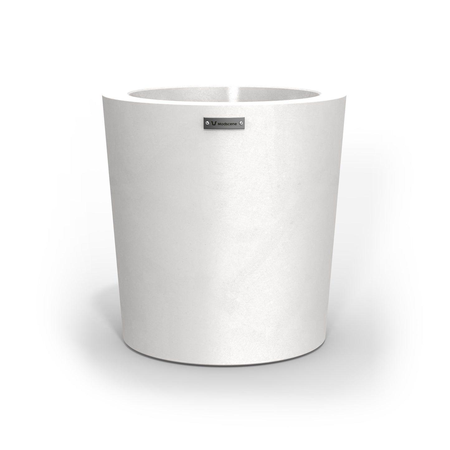 A modern designer planter pot in a matte white colour. Australian planters.