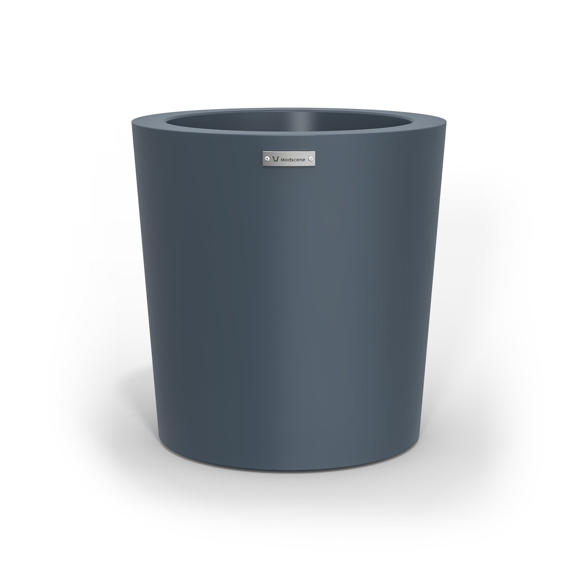 A modern designer planter pot in a storm grey colour. Australian planters.