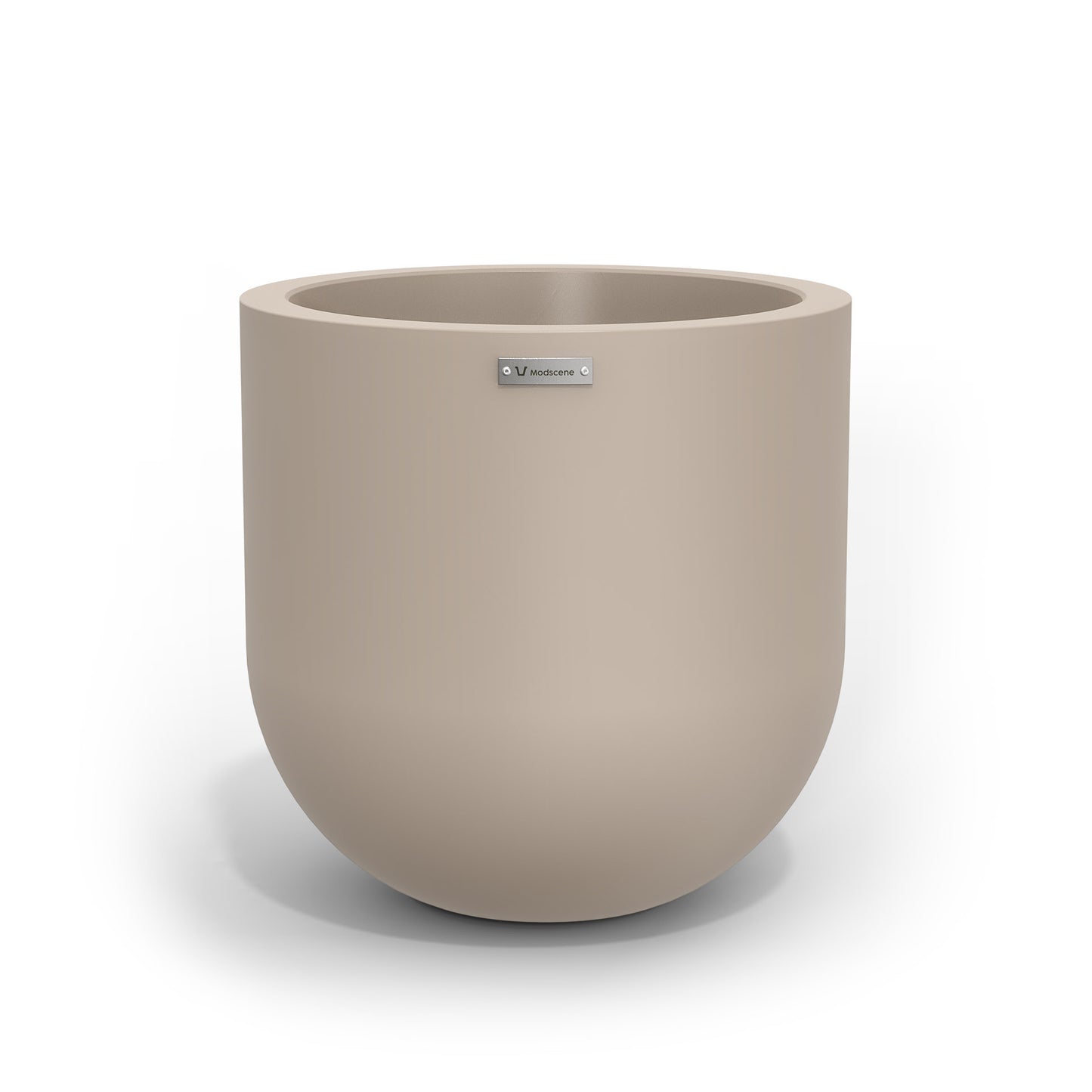A Modscene planter pot in a sandstone colour.