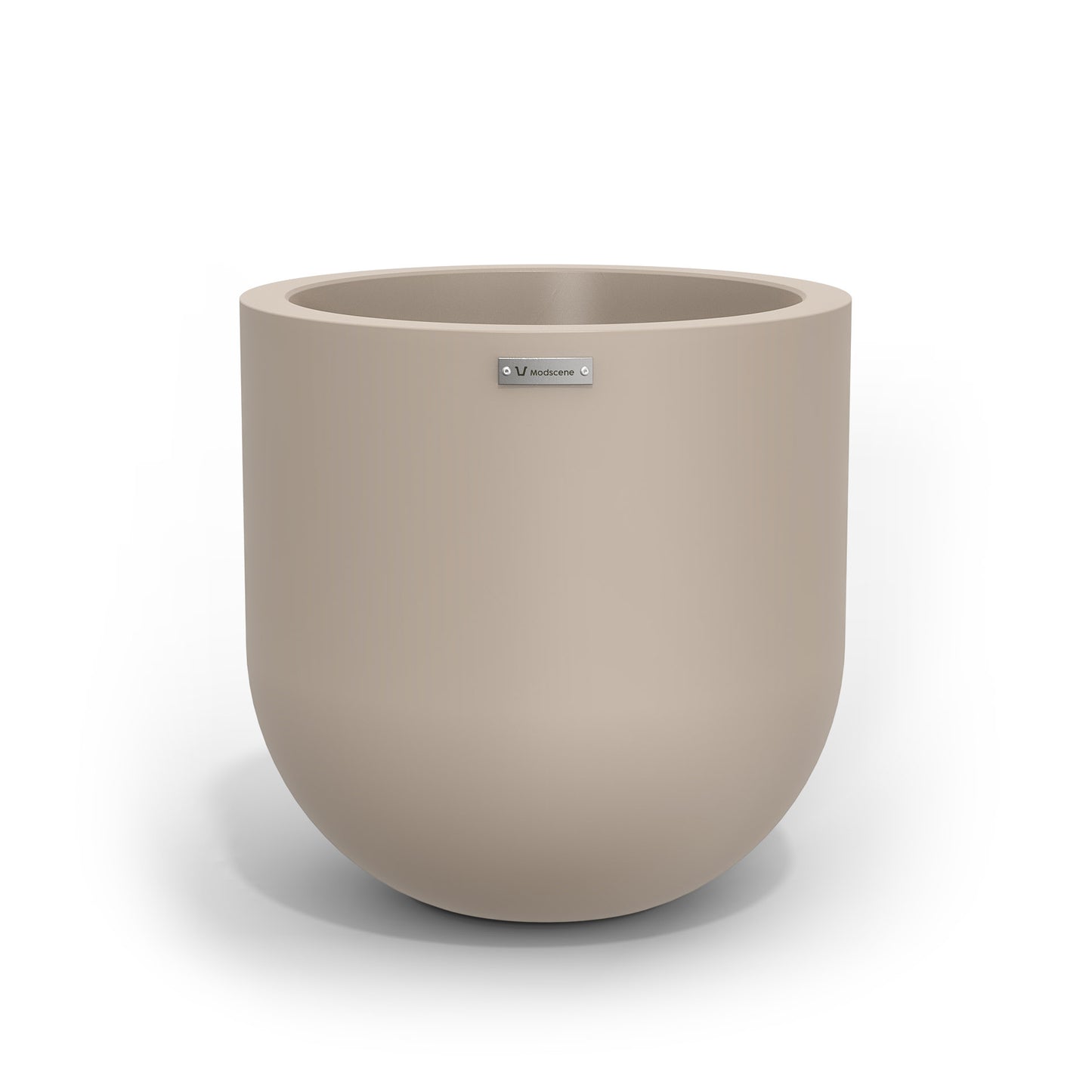 A Modscene planter pot in a sandstone colour.