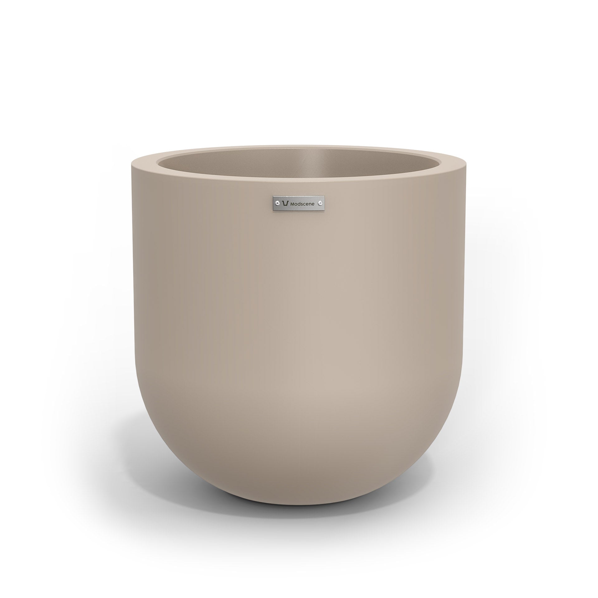 A Modscene planter pot in a sandstone colour.