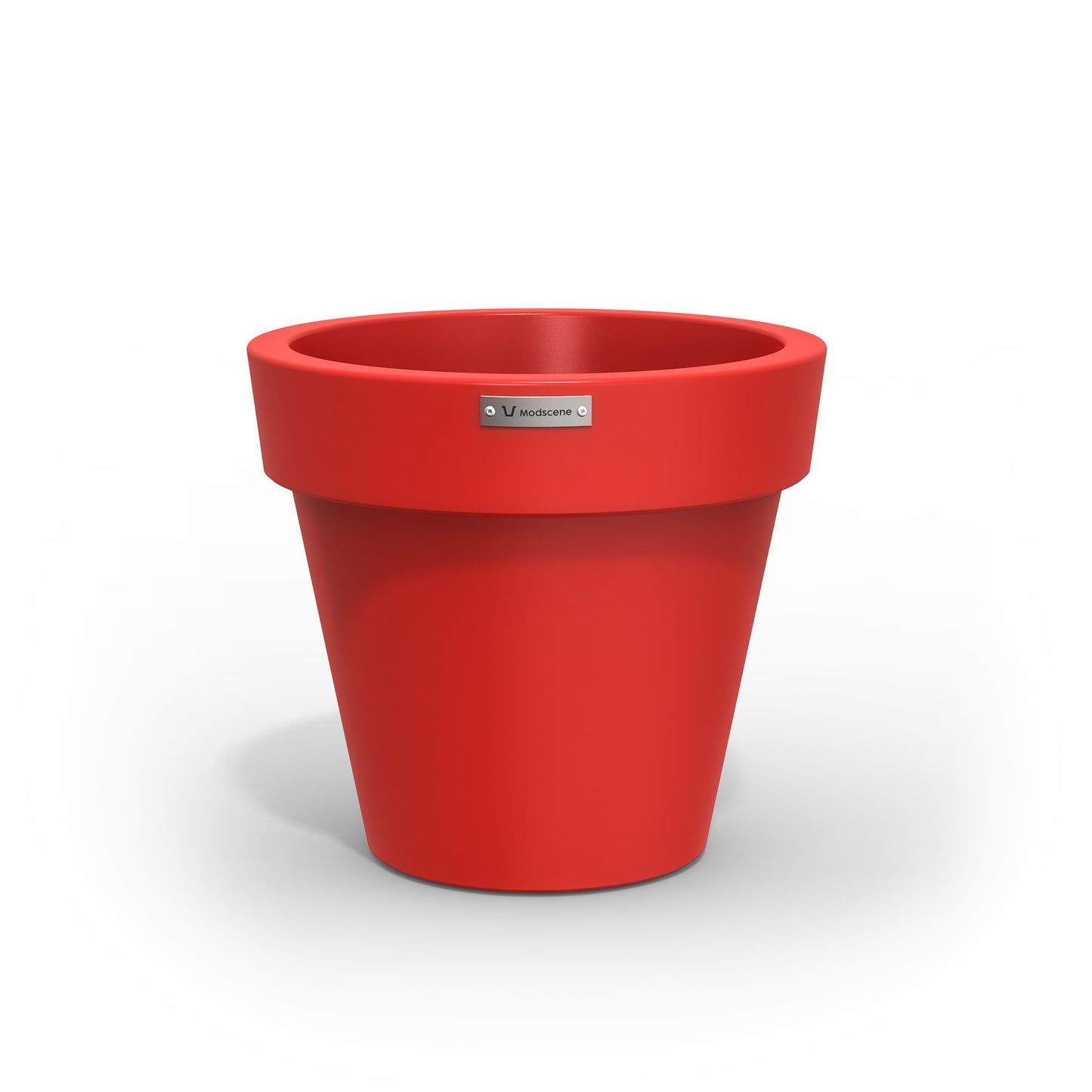 A small red planter pot made by Modscene. Australian pots.