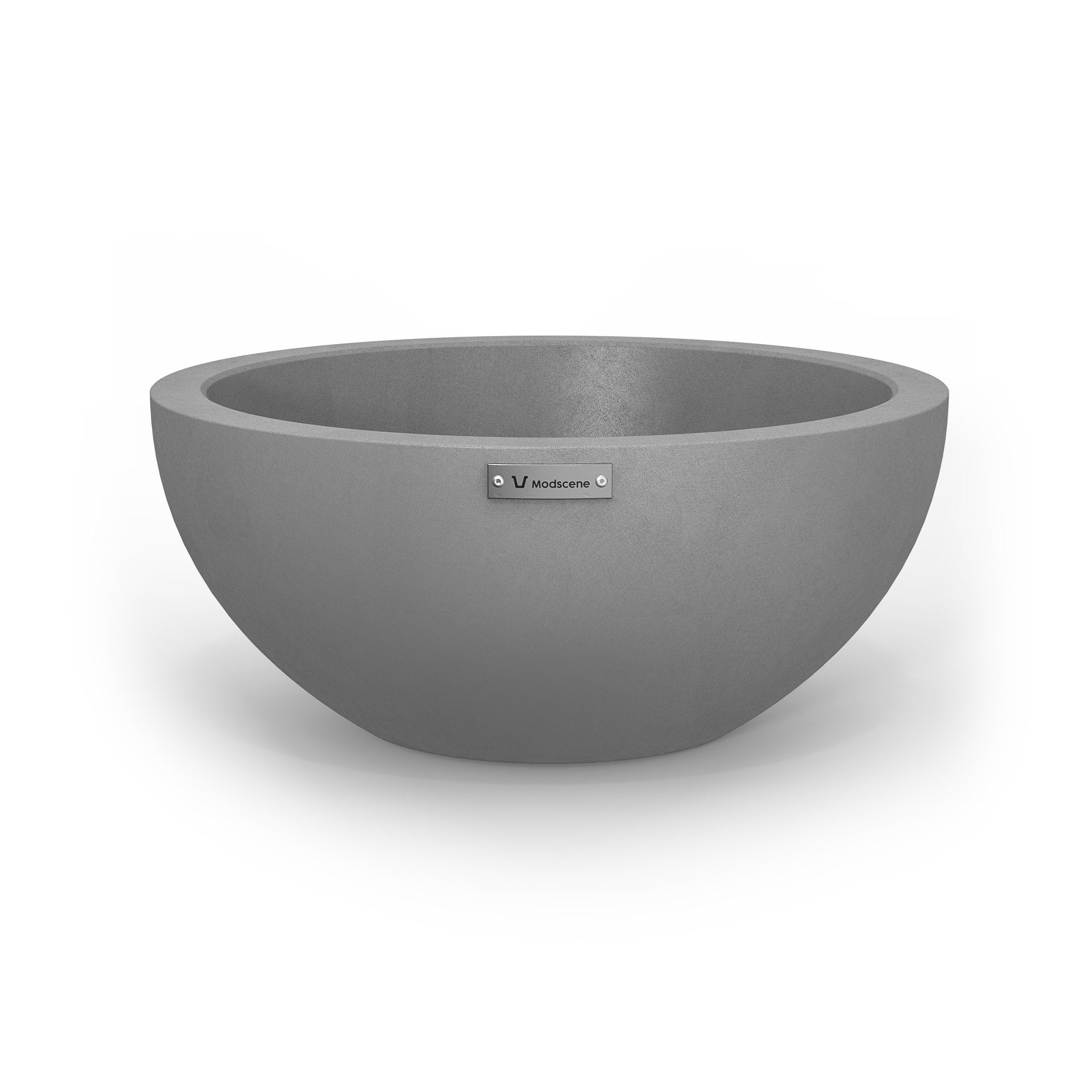 A small planter bowl in a concrete grey colour made by Modscene.
