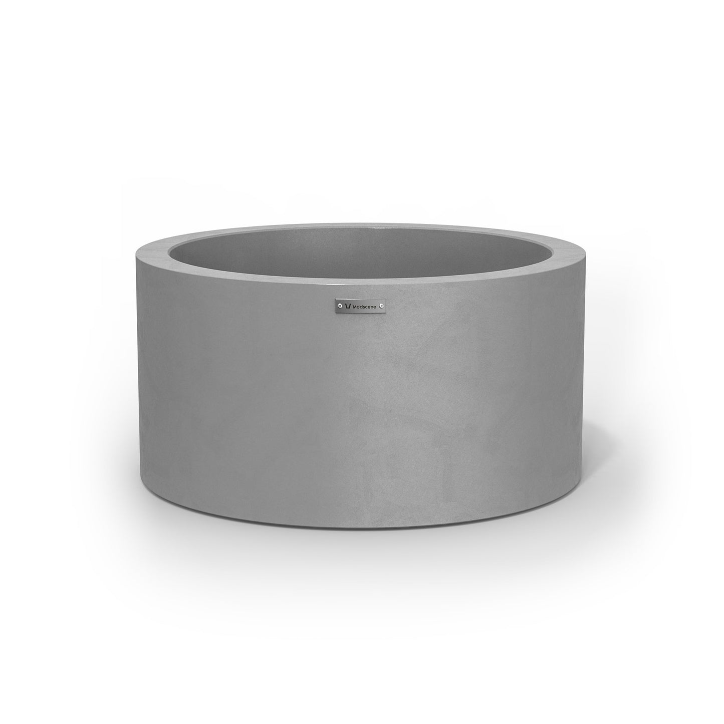 A medium sized planter pot in a concrete grey colour made by Modscene.