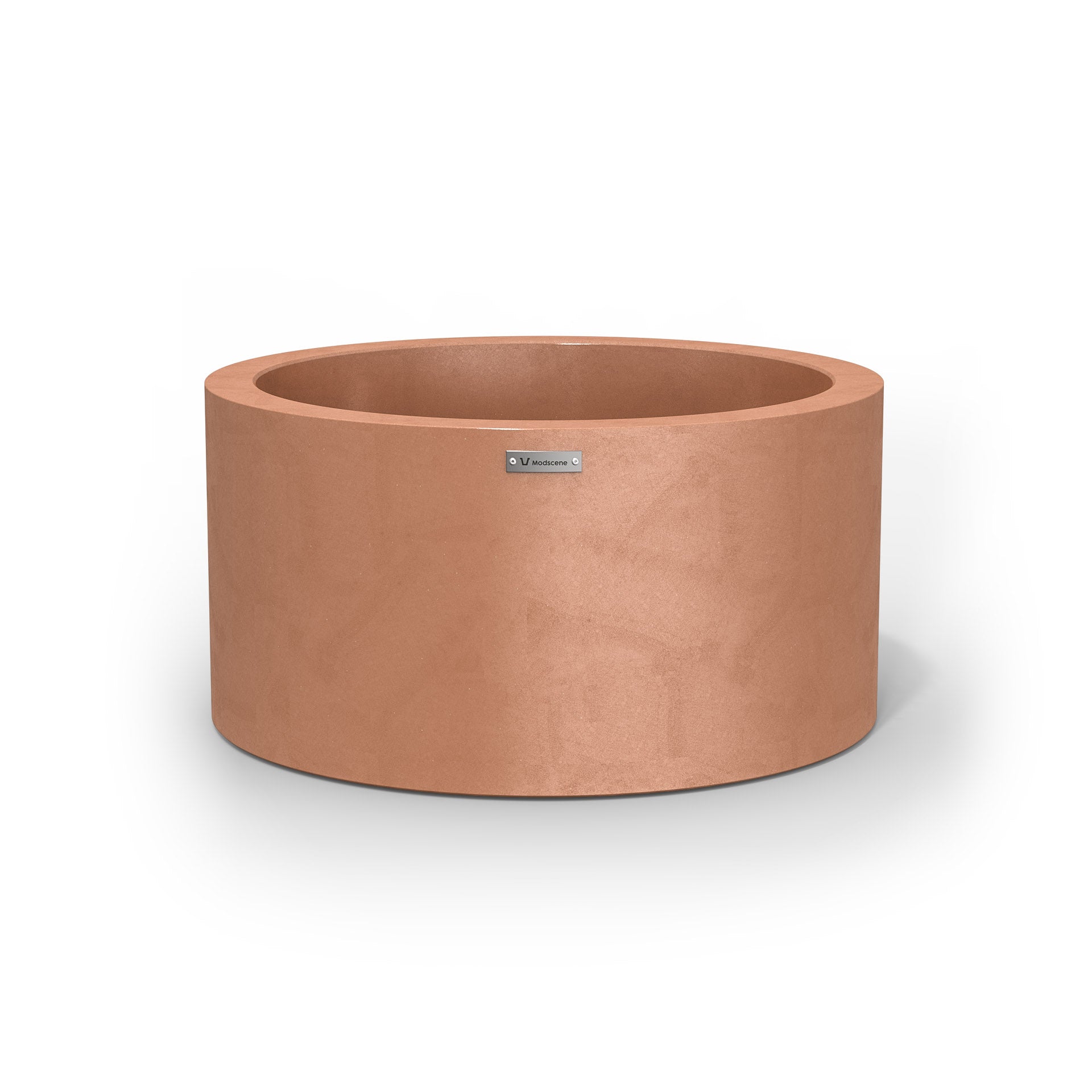 A medium sized planter pot in a rustic terracotta colour made by Modscene.