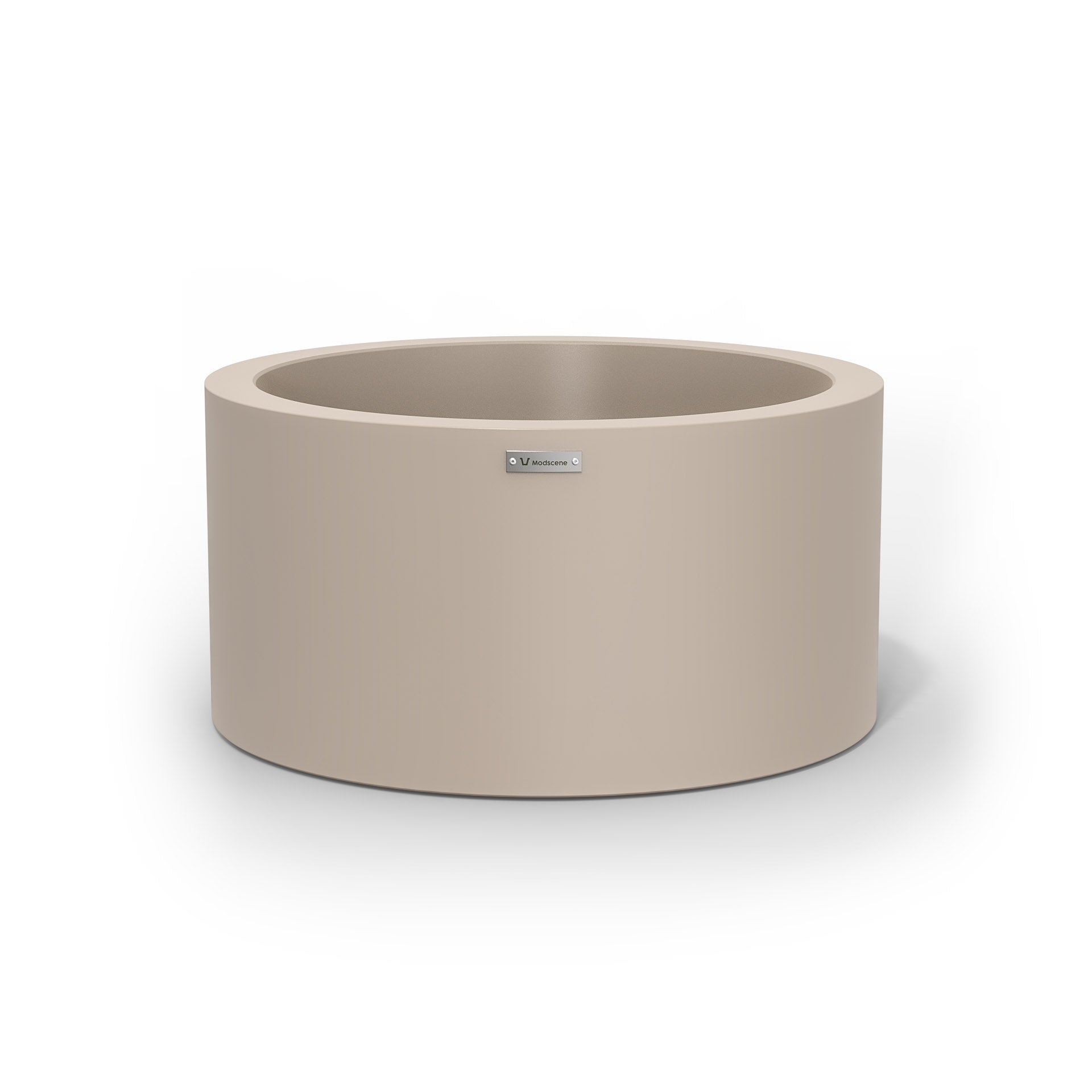 A medium sized planter pot in a sandstone colour made by Modscene.
