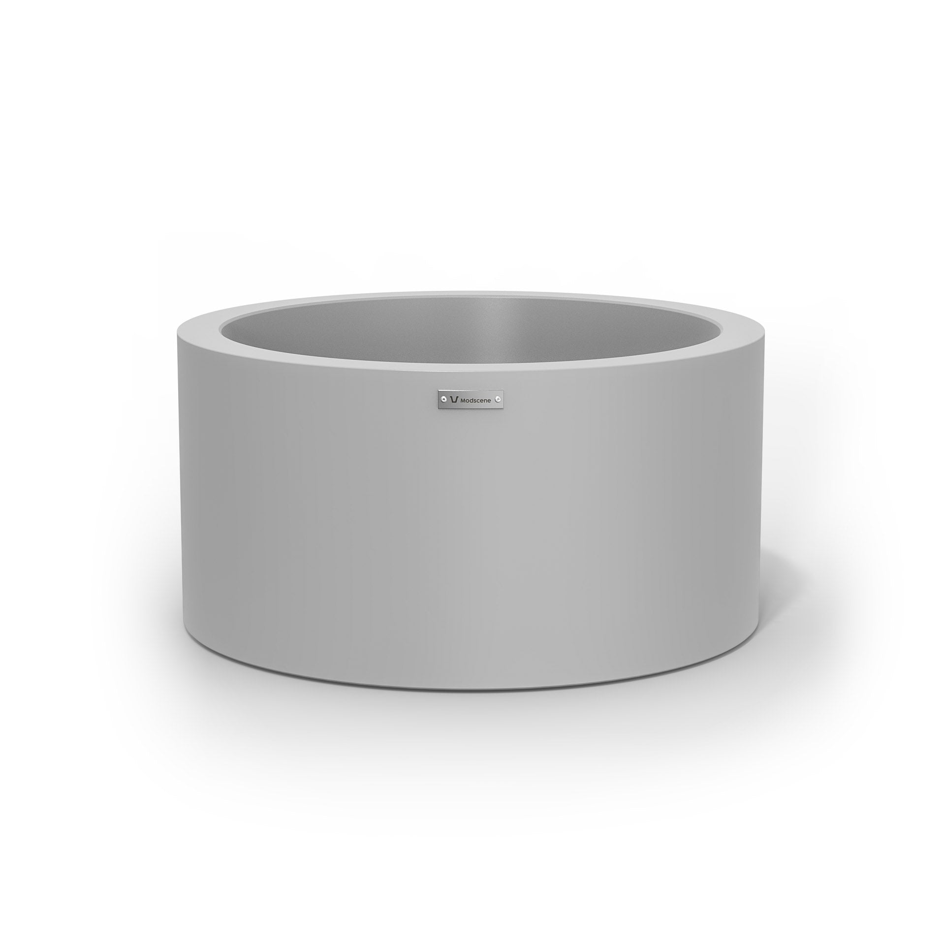 A medium sized planter pot in a light grey colour made by Modscene. Australian planters.