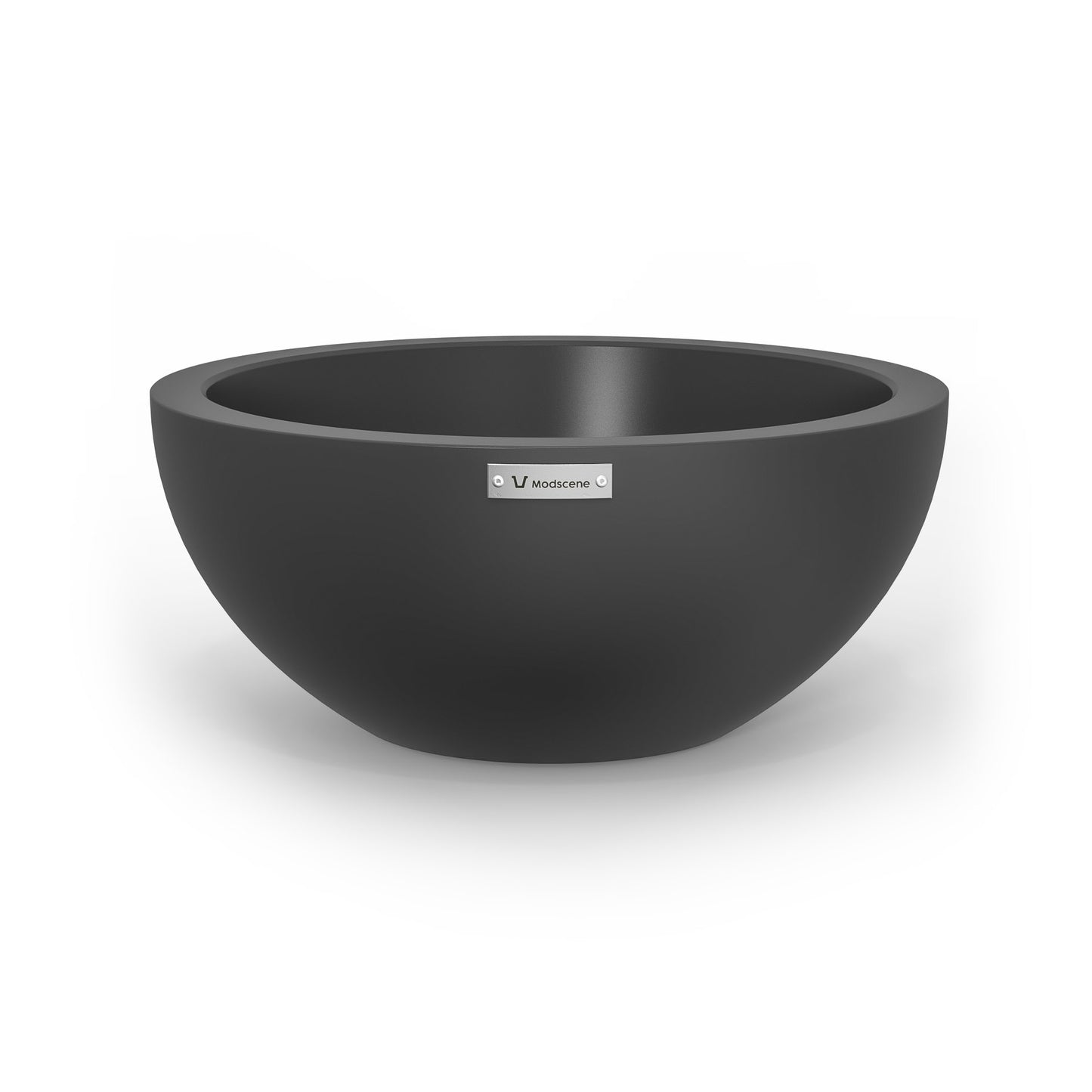 A small planter bowl in a dark grey colour made by Modscene.