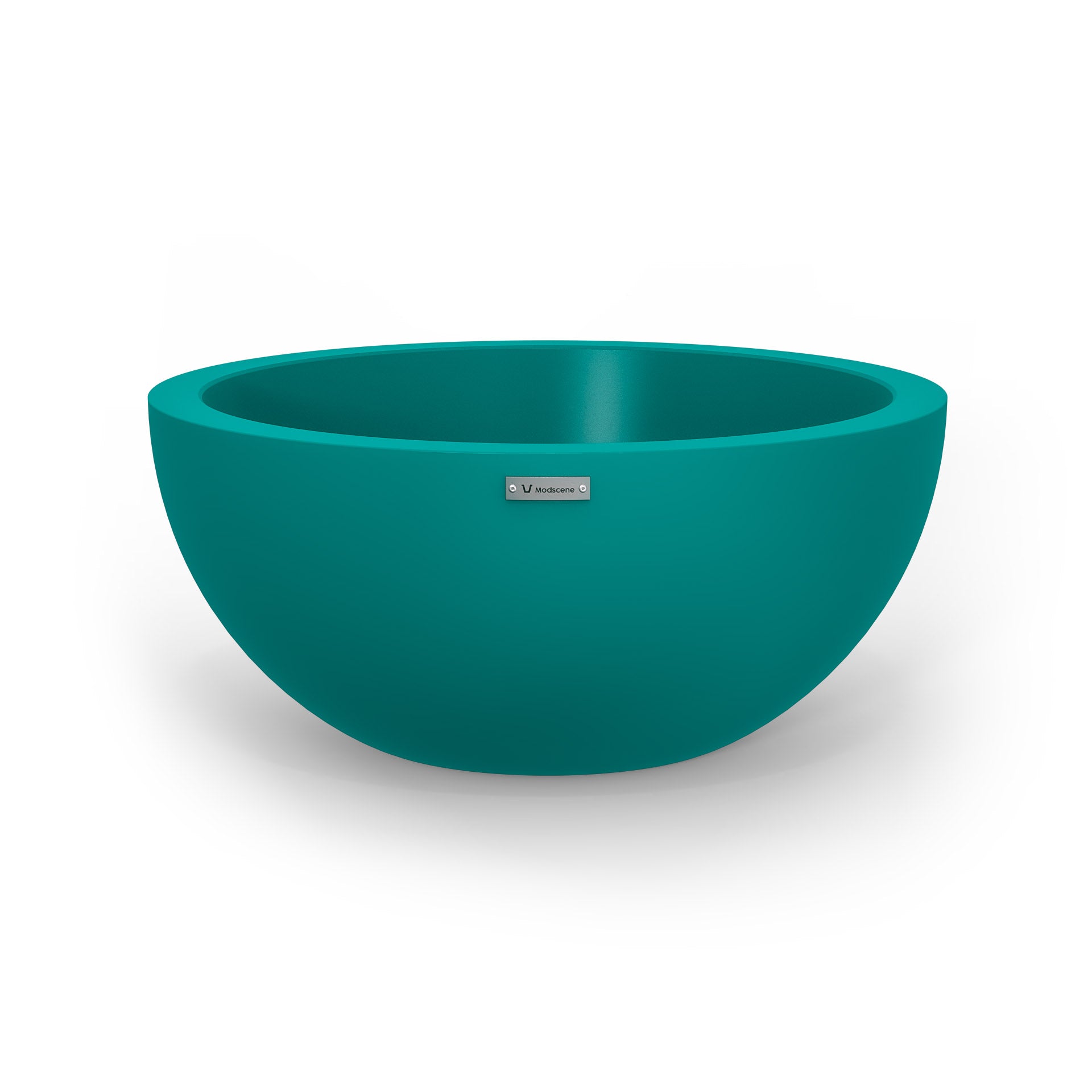 A large planter bowl in a teal blue colour made by Modscene. Australian planters.