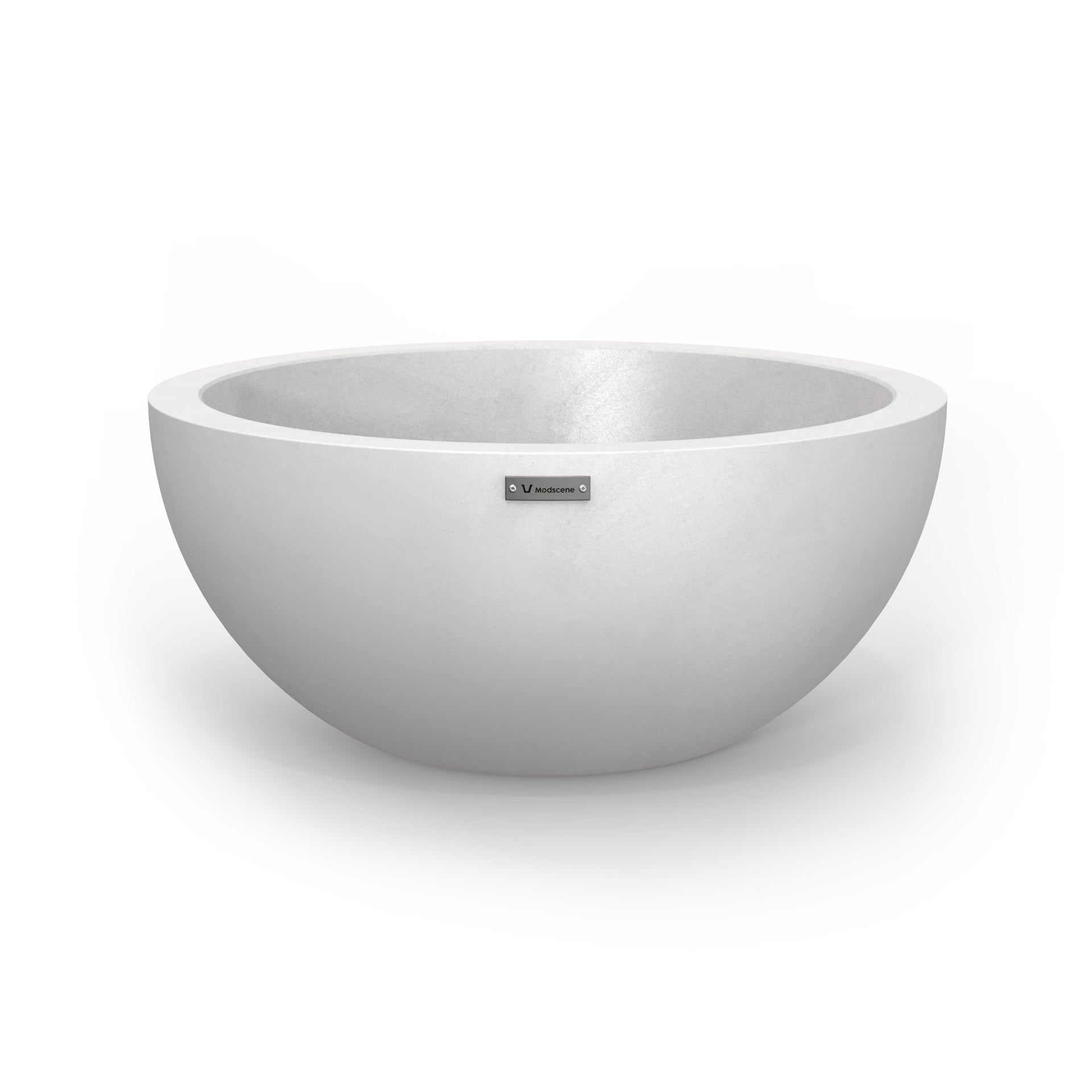 A large planter bowl in matte white made by Modscene.