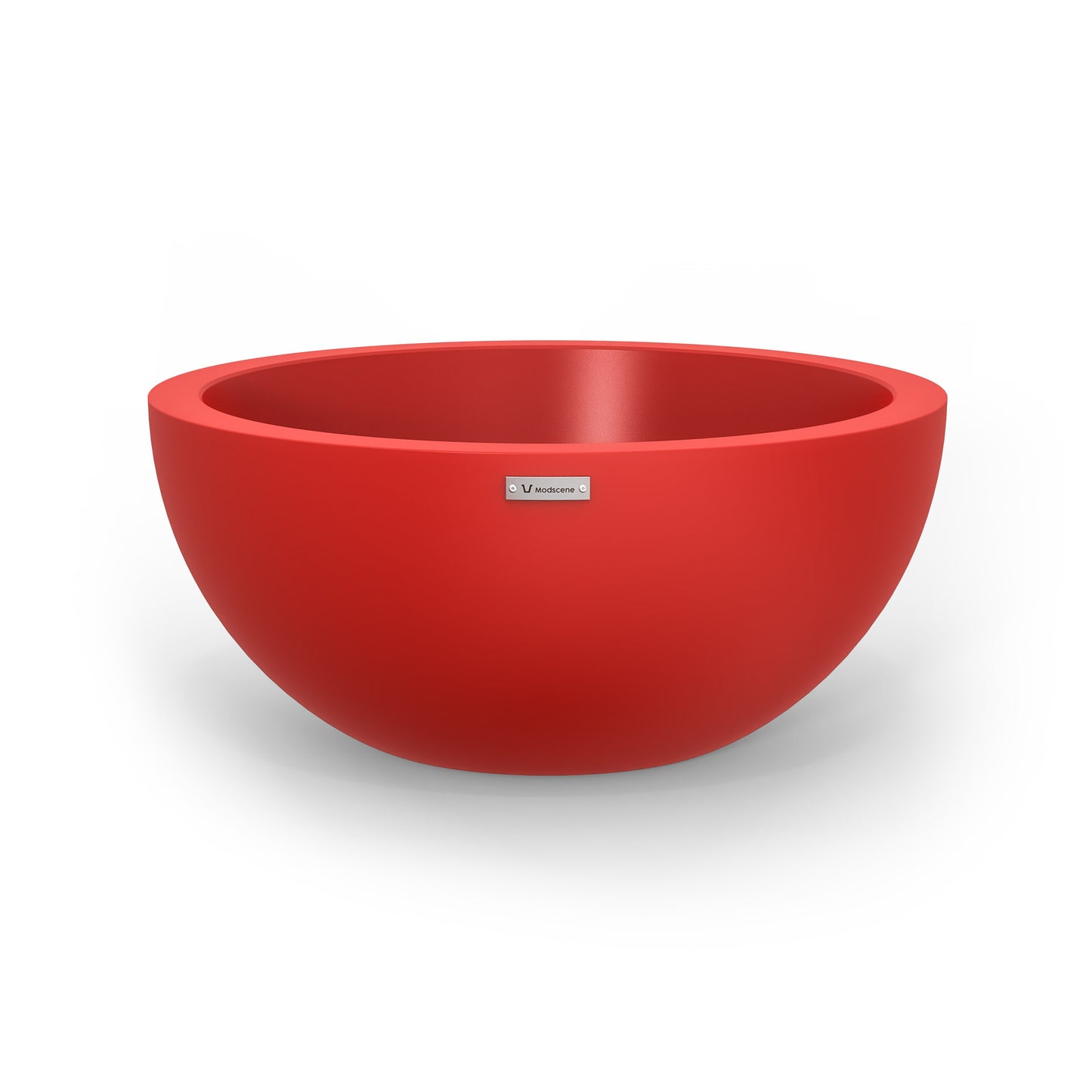 A large red planter bowl made by Modscene. Australian planters.