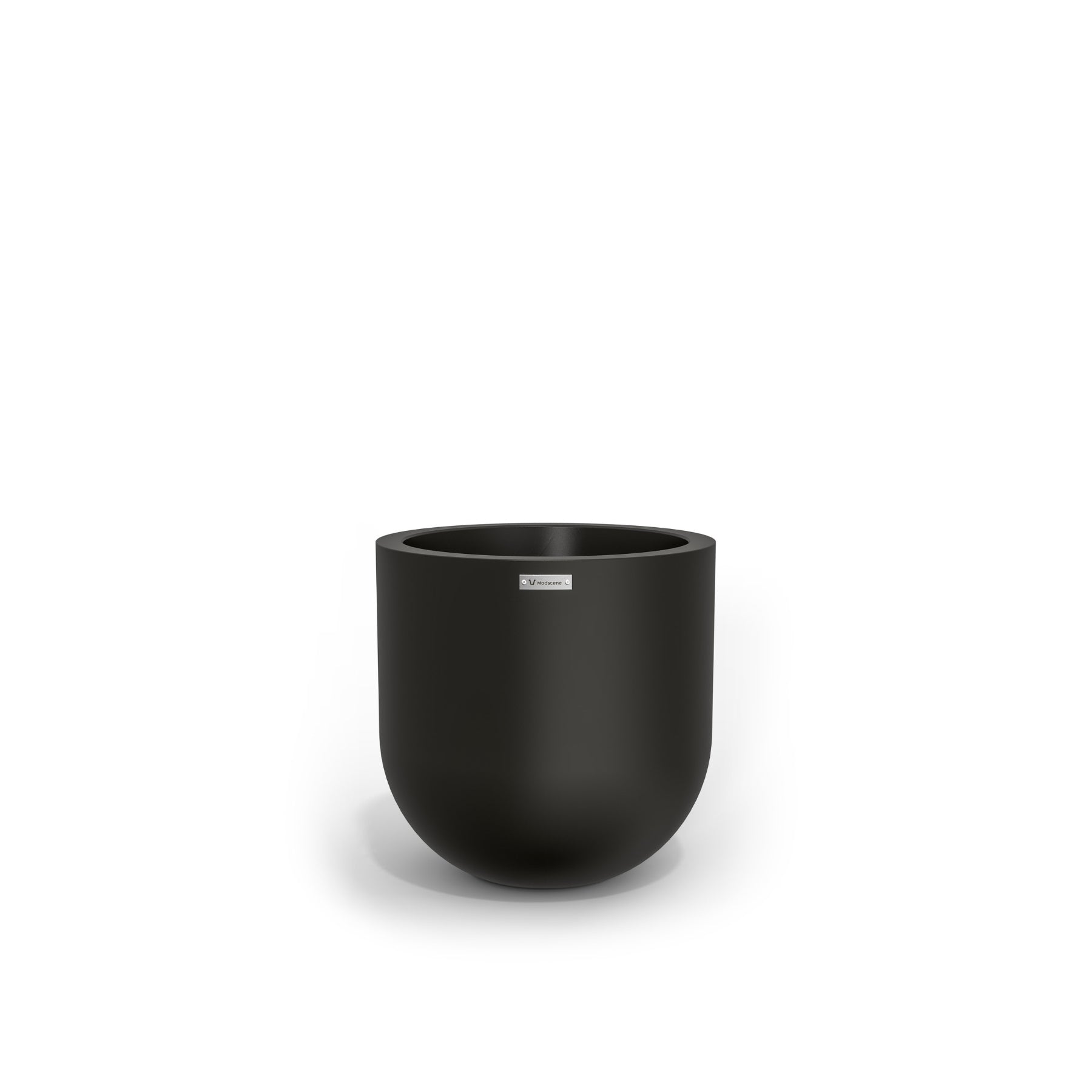 A small egg shaped planter in black. NZ made planters by Modscene.