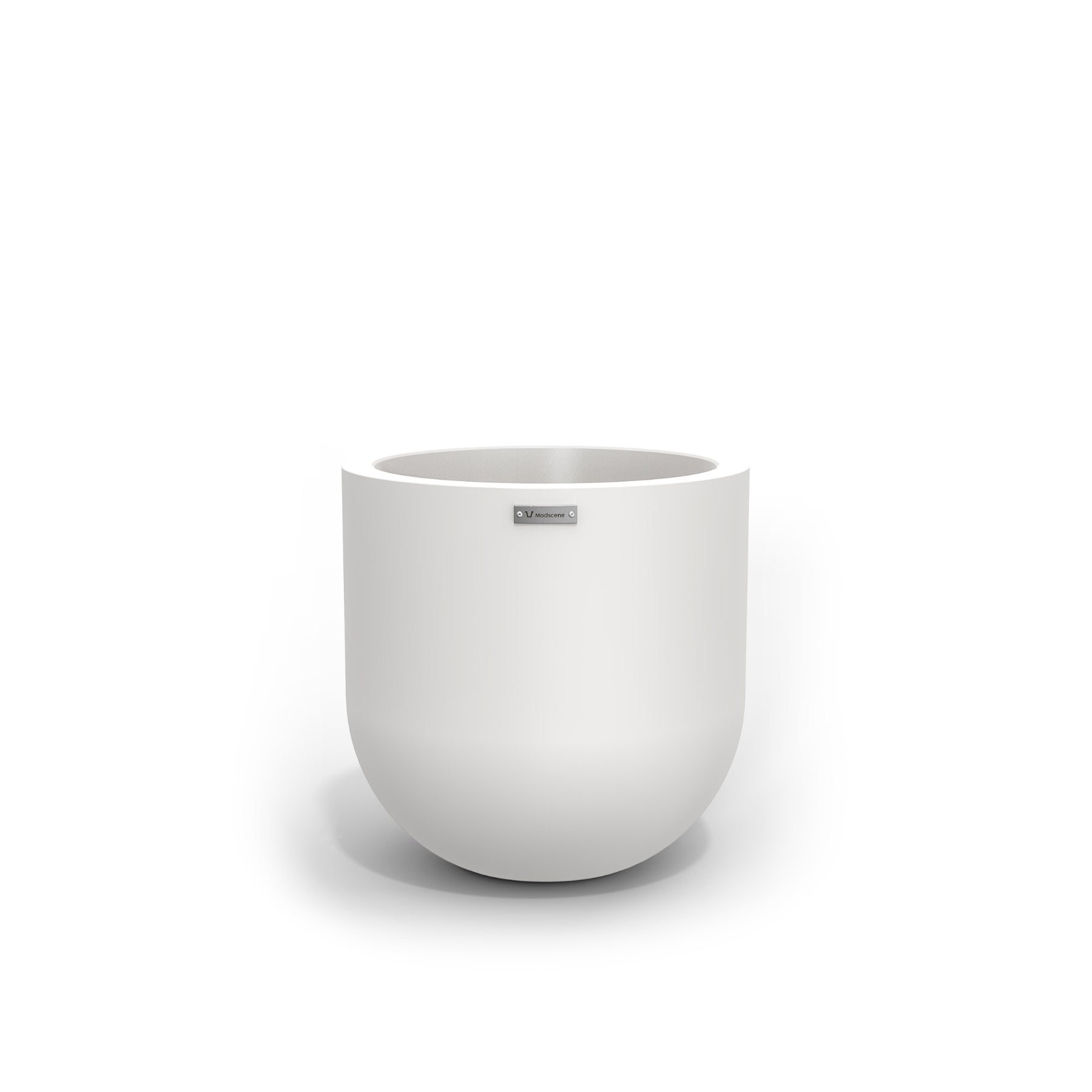 A modern style plant pot by Modscene in white. NZ made planters.