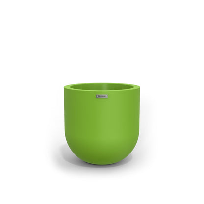 A modern style plant pot by Modscene in a green. NZ made planters.