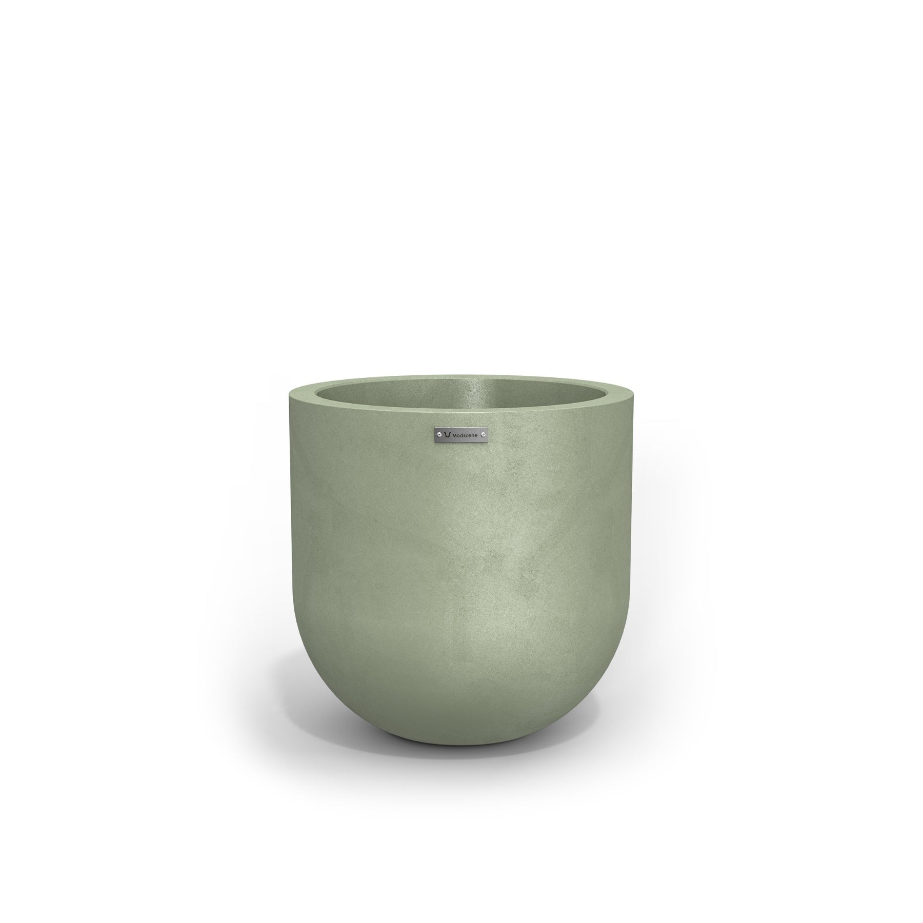 A modern style plant pot in a pastel green colour. New Zealand made pots.