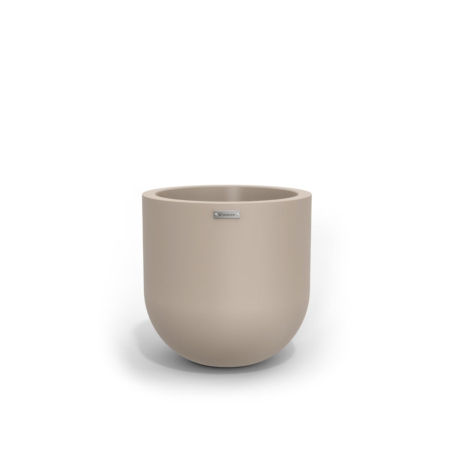 A modern style plant pot in a sand colour. New Zealand made pots.