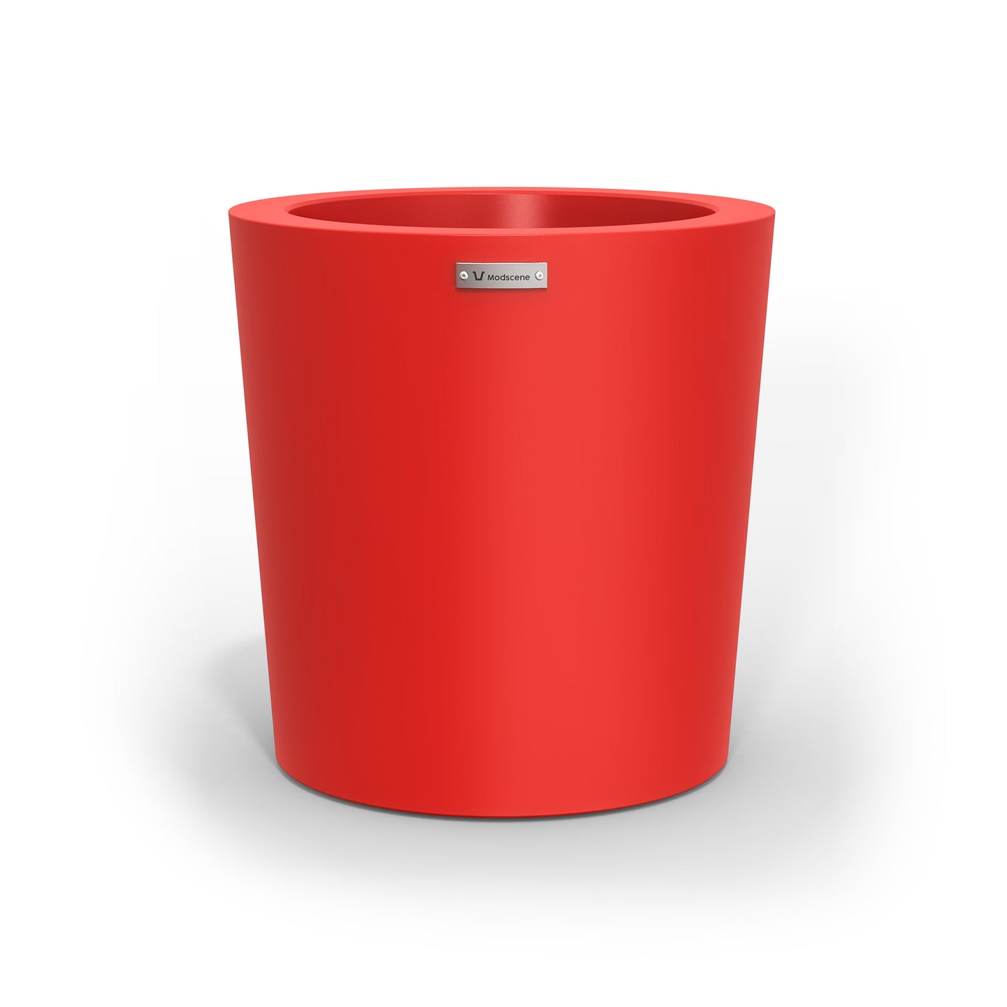 A modern designer planter pot in a red colour. Australian planters.