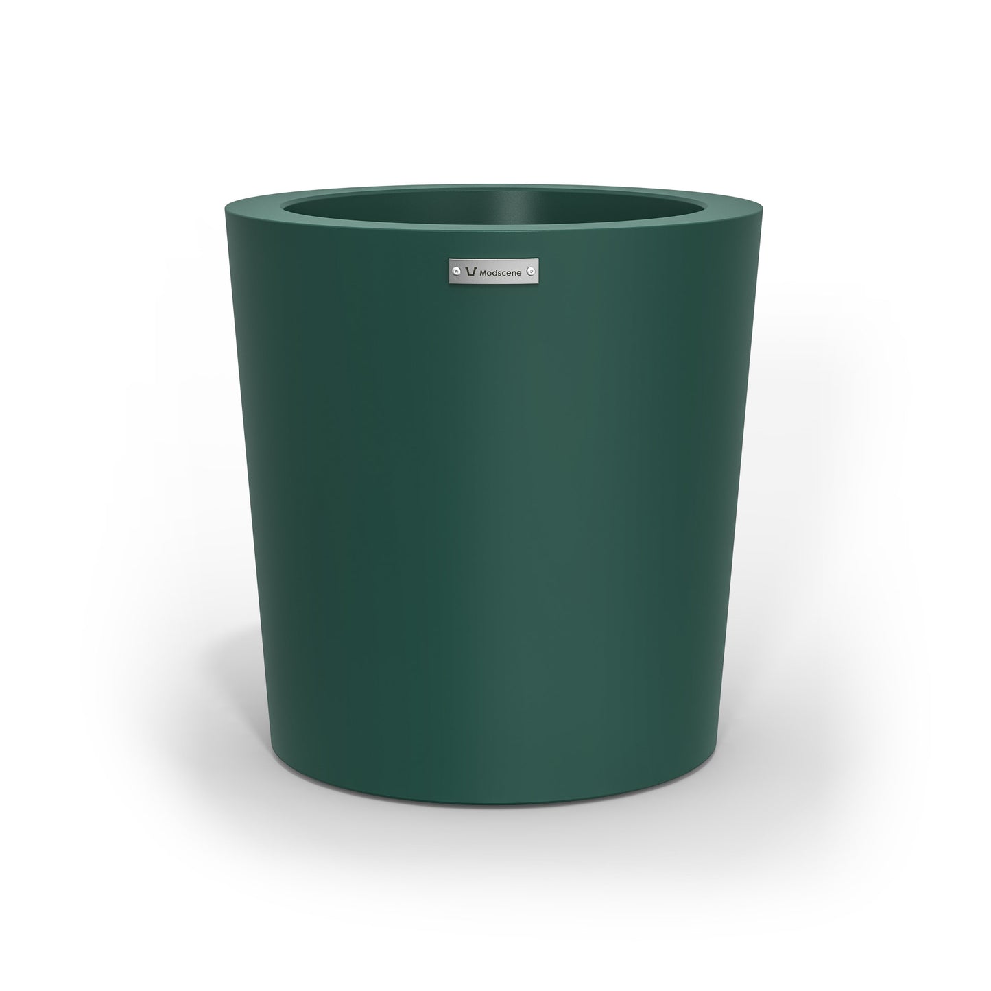 A modern designer planter pot in a emerald green colour. 