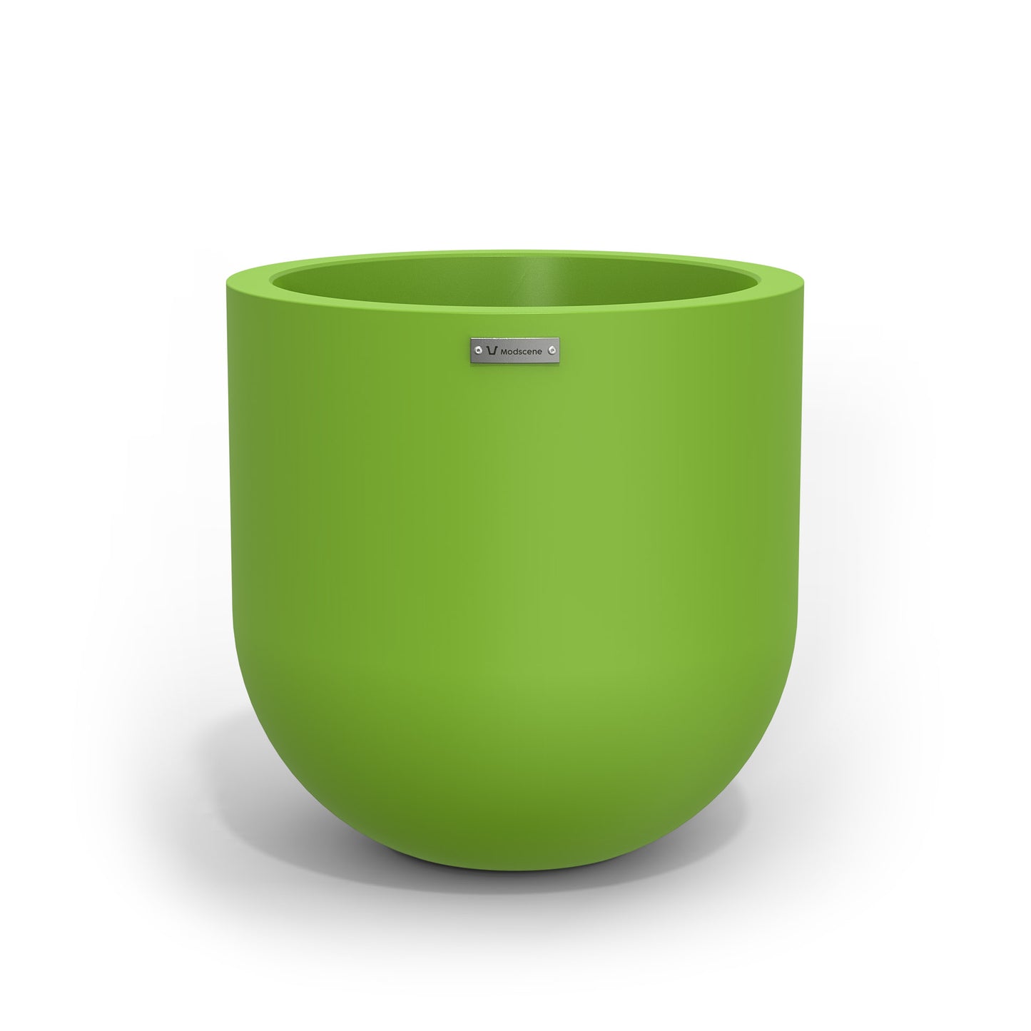 A medium sized green planter pot made by Modscene.
