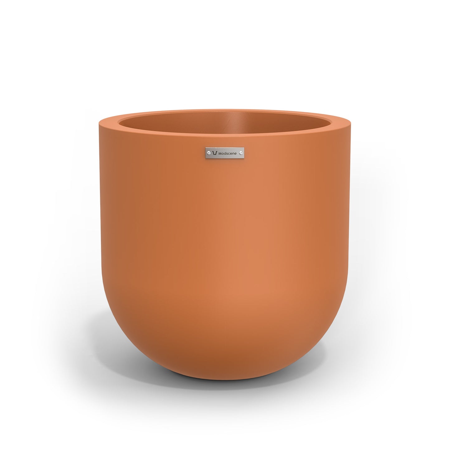 A Modscene planter pot in a terracotta colour.