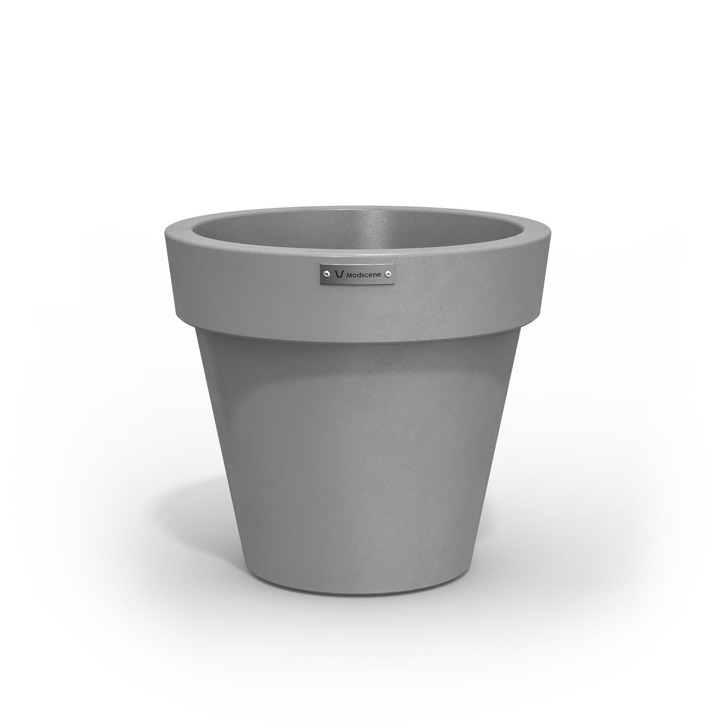 A small Modscene planter pot in a concrete grey colour. Australian pots.