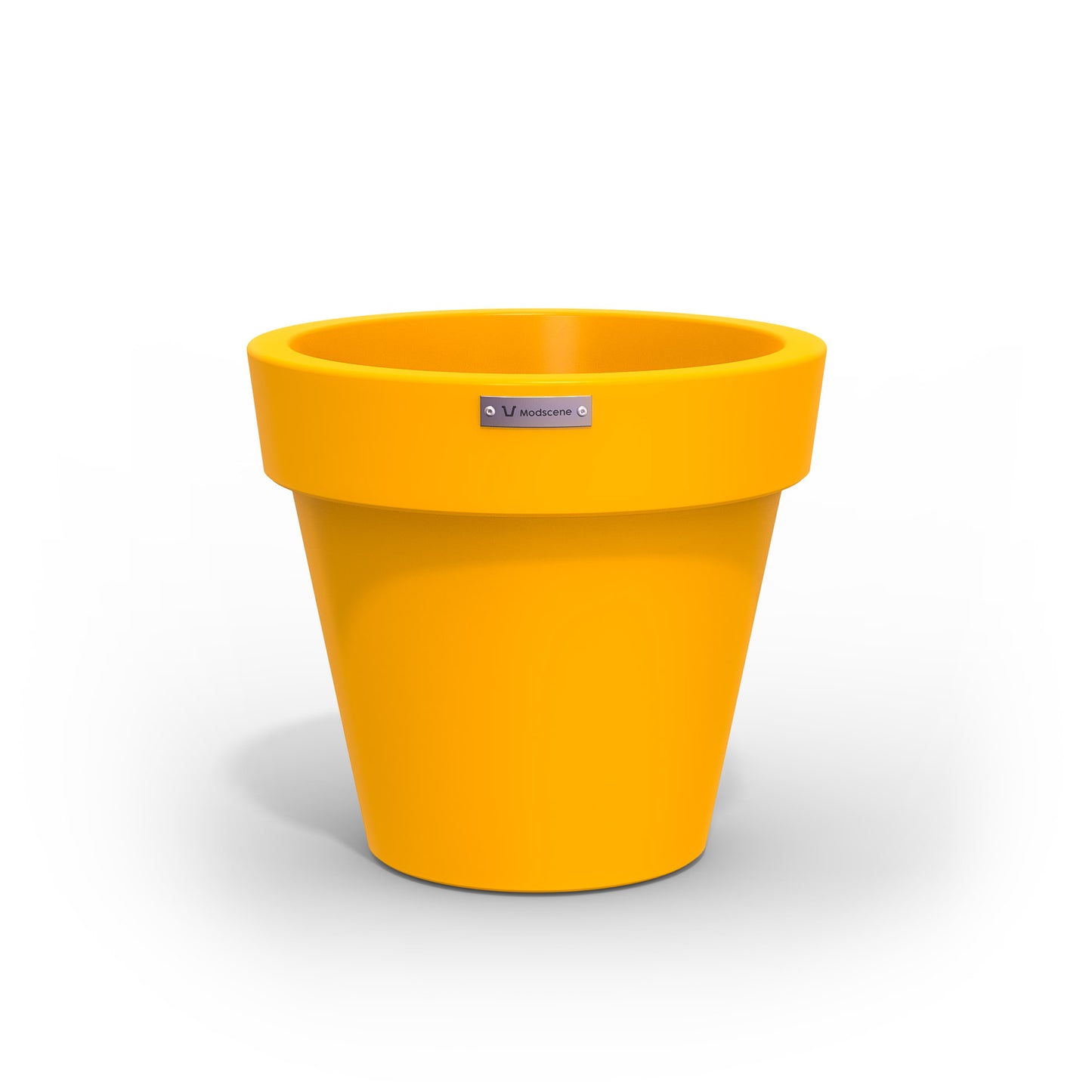 A small yellow planter pot made by Modscene.