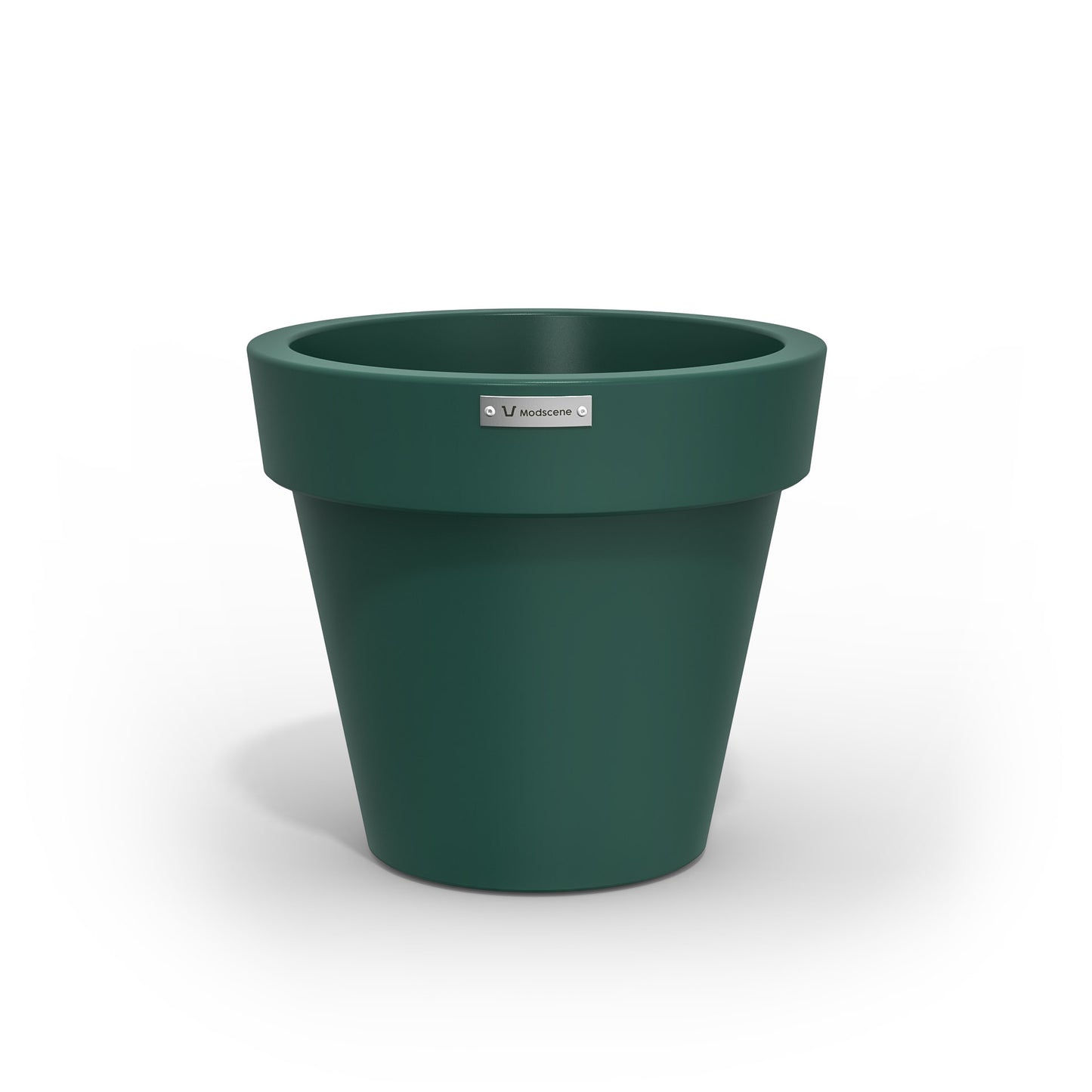A small Modscene planter pot made in an emerald green colour.