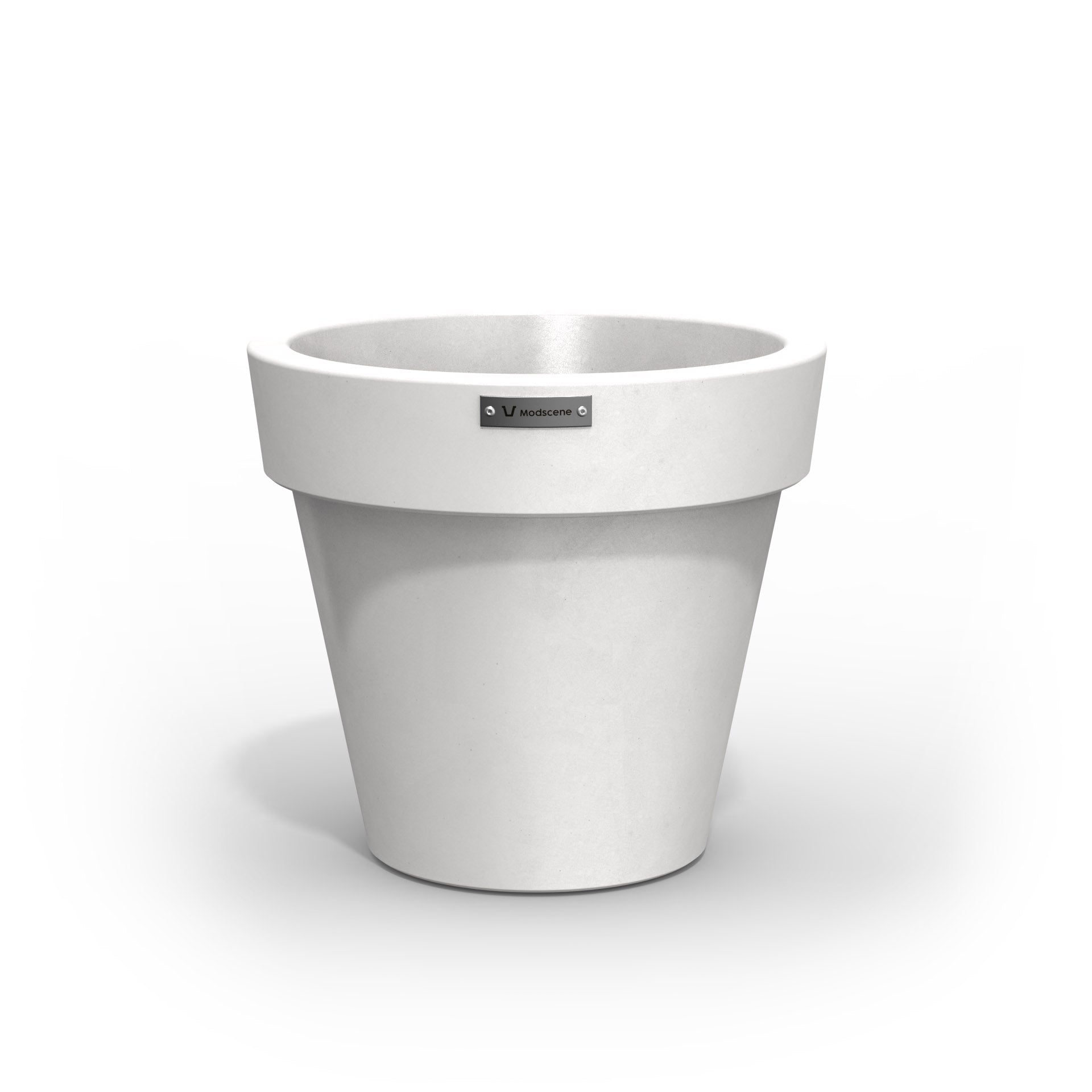 A small Modscene planter pot made in a matte white colour.