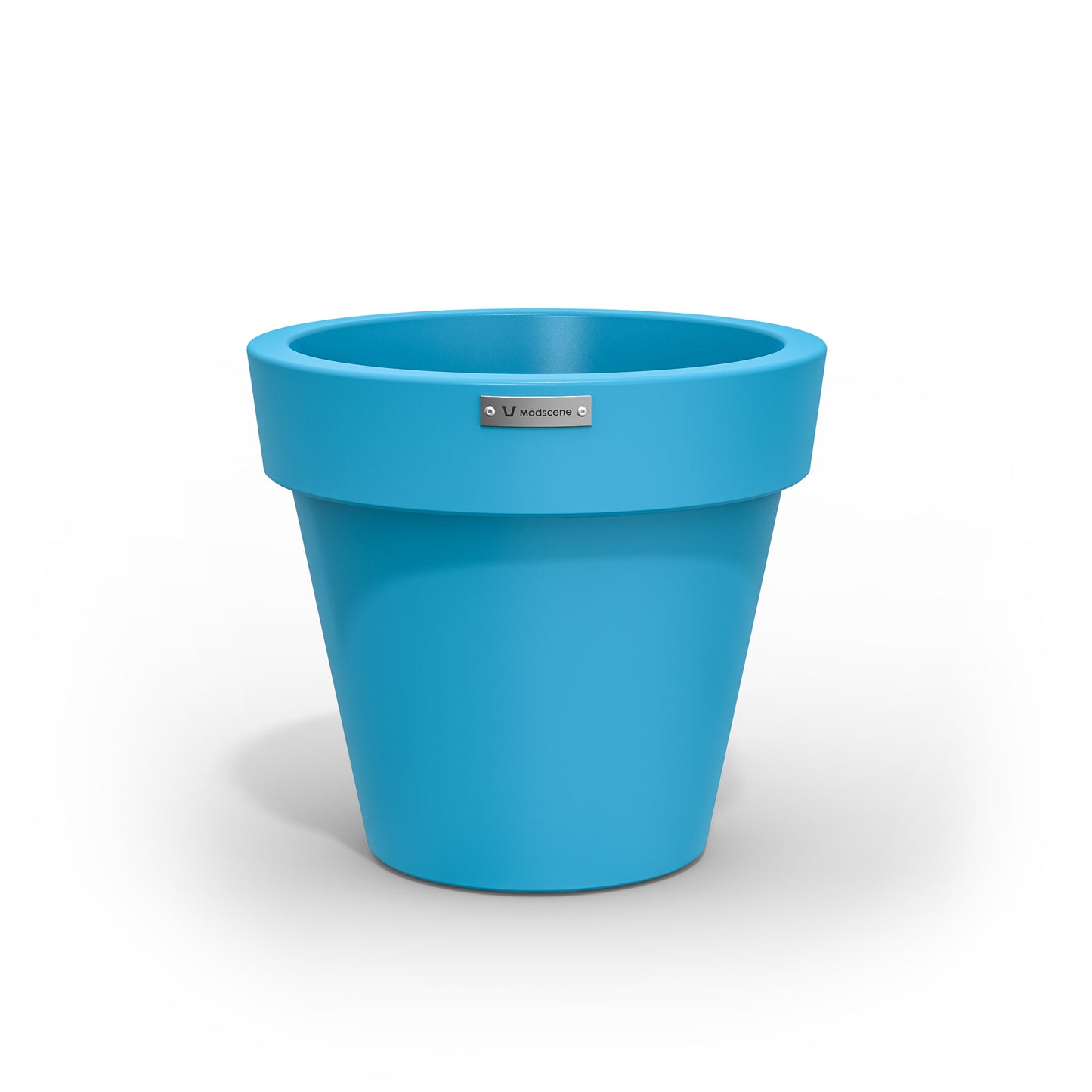 A small blue planter pot made by Modscene.
