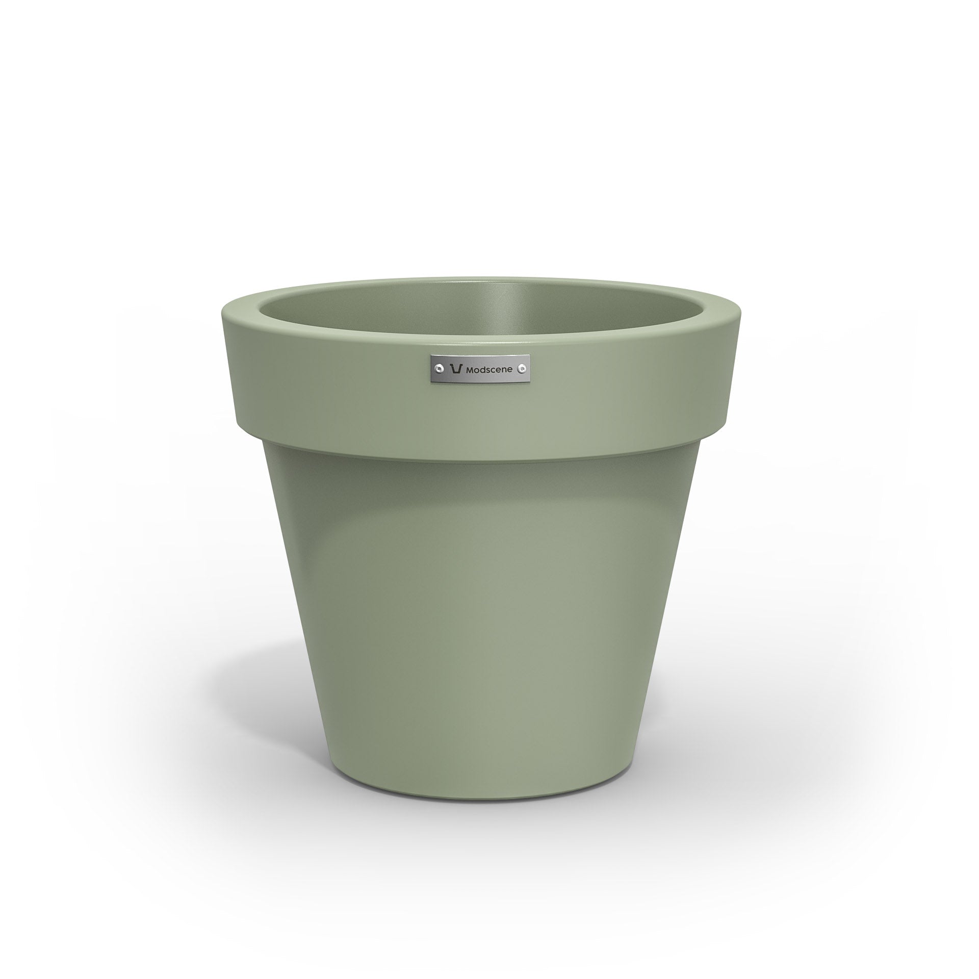 A small Modscene planter pot in a pastel green colour. Australian pots.