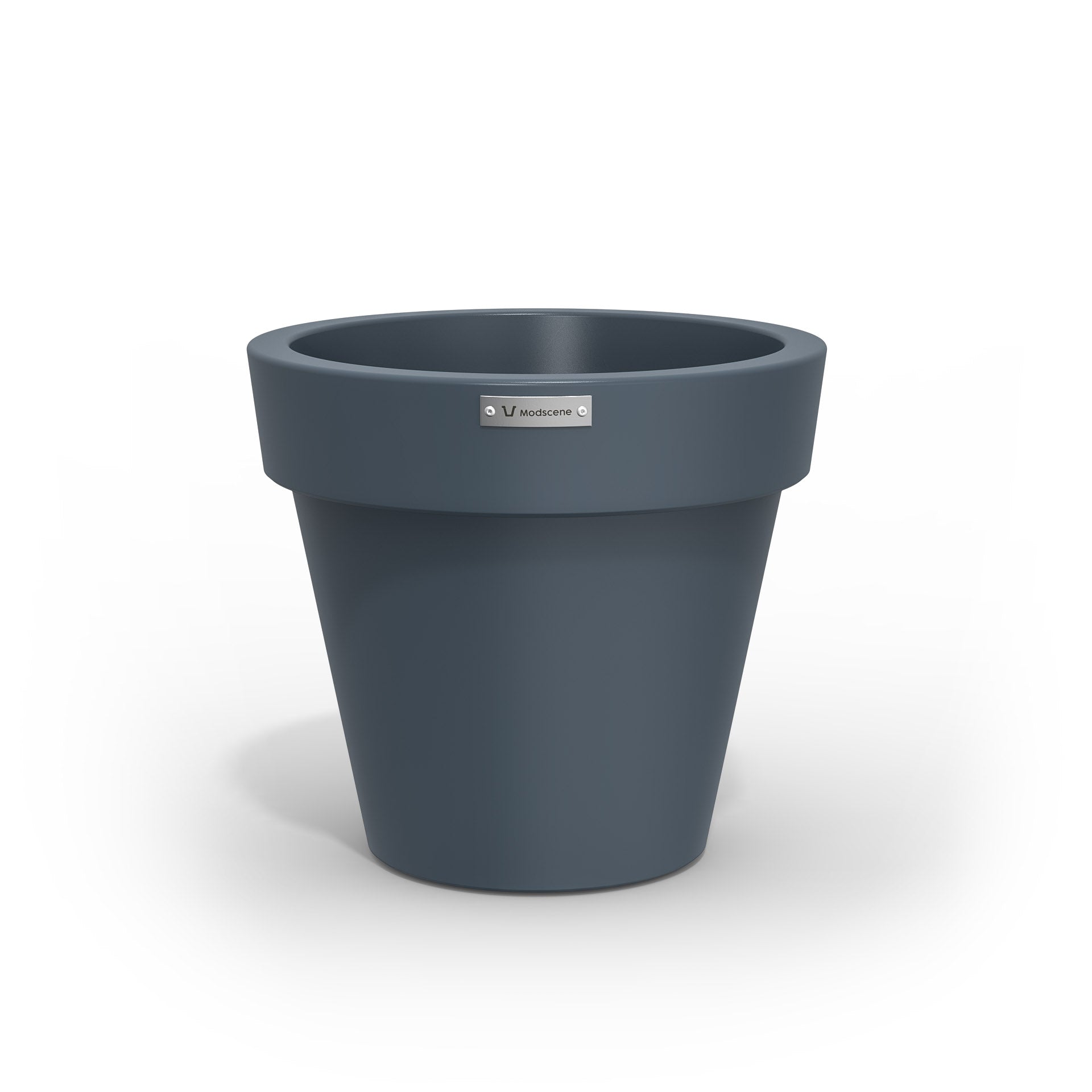 A small Modscene planter pot in a storm blue colour.